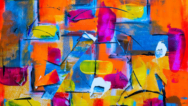 Colorful abstract shapes ultrafine brushstrokes free wallpaper for desktop - medium preview image