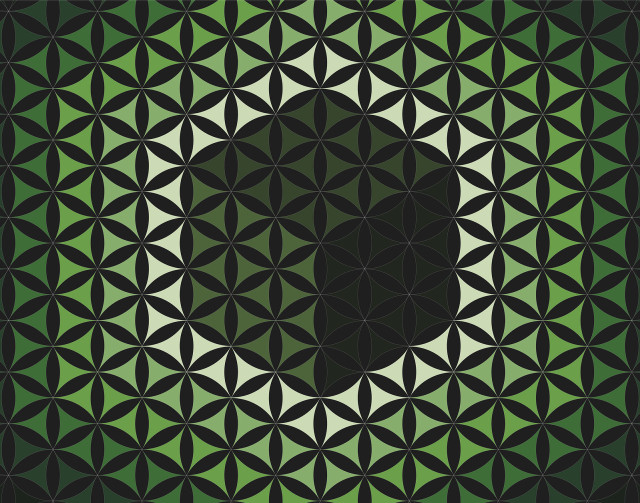 Black green pattern circular design free wallpaper for desktop - medium preview image