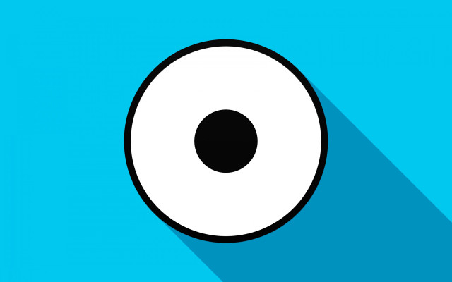 Black white eyeball blue background free wallpaper for desktop - medium preview image