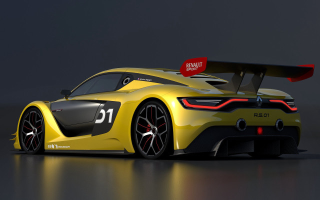 Yellow sports car red tag free wallpaper for desktop - medium preview image