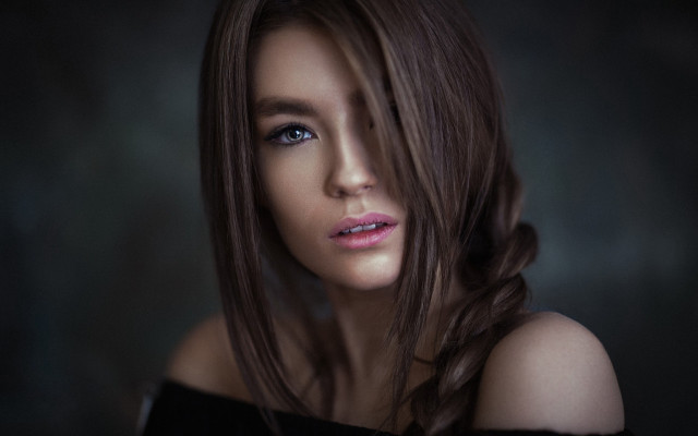 Elina karimova long hair blue free wallpaper for desktop - medium preview image