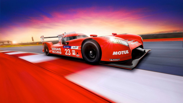 Red race car sunset cloud free wallpaper for desktop - medium preview image