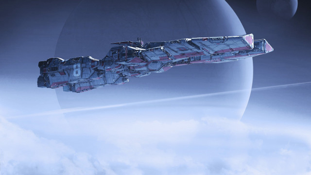 Space station clouds planet sky free wallpaper for desktop - medium preview image