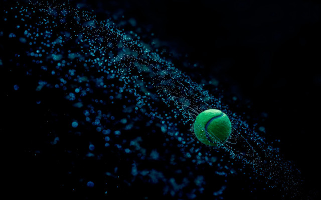 Tennis ball water bubbles galaxy free wallpaper for desktop - medium preview image