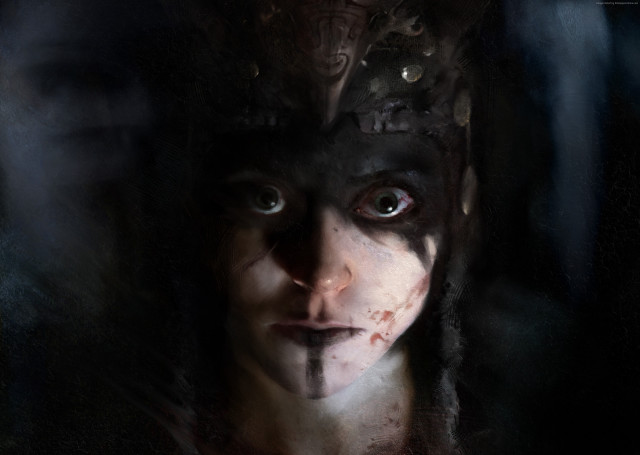 Creepy woman face paint blood free wallpaper for desktop - medium preview image