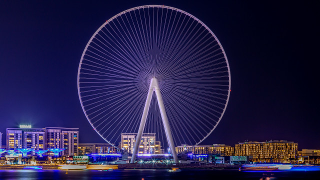 Ferris wheel city night digital free wallpaper for desktop - medium preview image