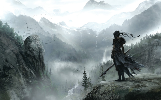 Man cliff mountain valley bird free wallpaper for desktop - medium preview image