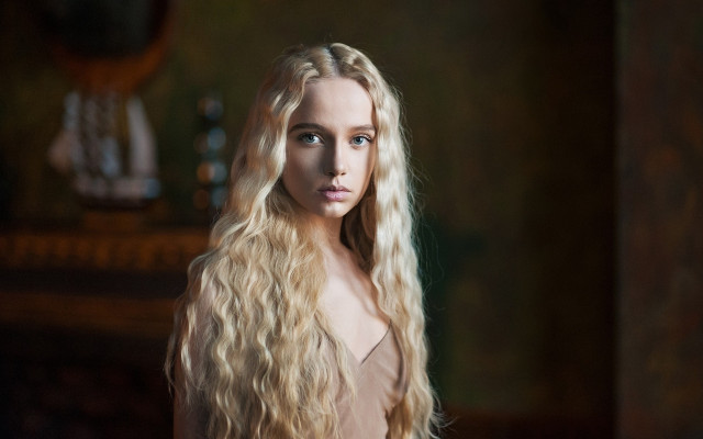 Blonde woman mirror gothic art free wallpaper for desktop - medium preview image