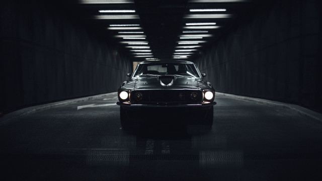 Dark tunnel car headlights neoclassicism free wallpaper for desktop - medium preview image