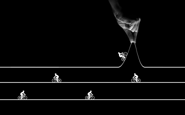 Hand pushing bicycle line of free wallpaper for desktop - medium preview image