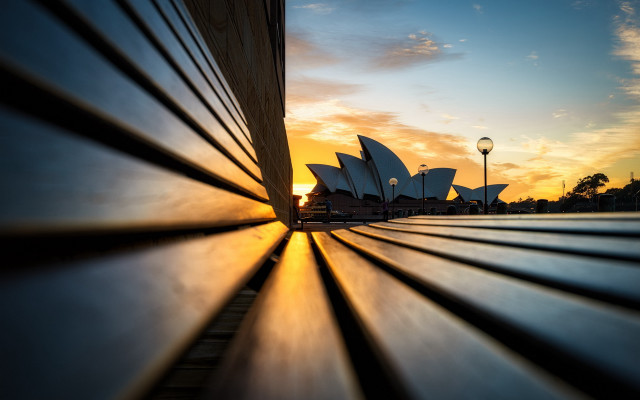 Sydney opera house sunset tilt free wallpaper for desktop - medium preview image
