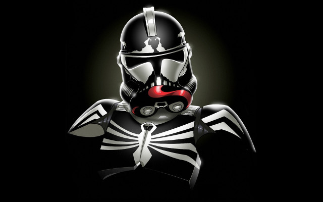 Black white costume red helmet free wallpaper for desktop - medium preview image