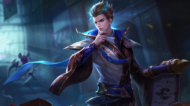 Woman blue white outfit clock free wallpaper for desktop - medium preview image