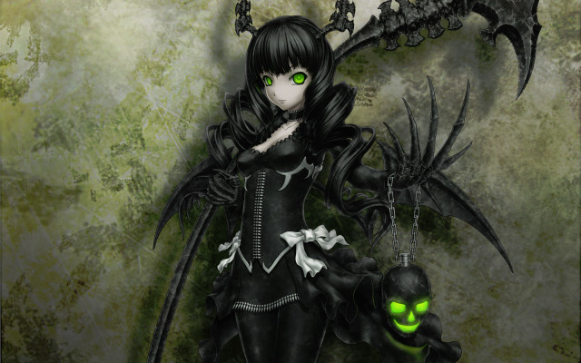 Gothic woman green eyes demon free wallpaper for desktop - medium preview image
