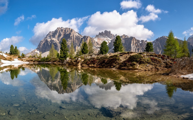Mountain lake forest rocks sky #4 free wallpaper for desktop - medium preview image
