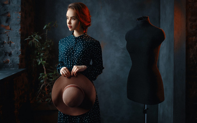 Woman dress hat mannequin starry free wallpaper for desktop - medium preview image