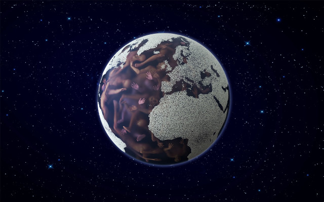 Earth planet stars night sky free wallpaper for desktop - medium preview image