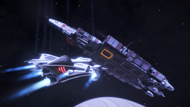 Space ship planet star foreground free wallpaper for desktop - medium preview image