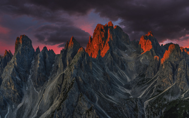 Mountain range red sky clouds #11 free wallpaper for desktop - medium preview image