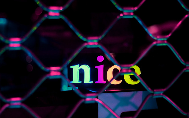 Neon sign nice chainlink fence free wallpaper for desktop - medium preview image