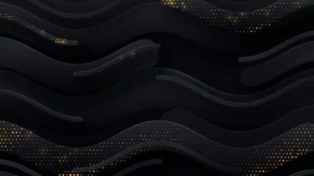 Black gold abstract wavy dots #2 free wallpaper for desktop - medium preview image