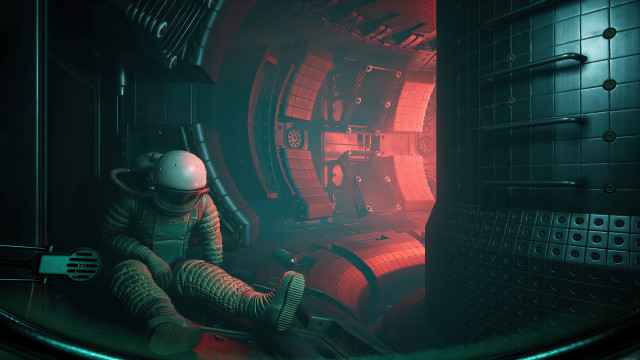 Man in space suit retrofuturism free wallpaper for desktop - medium preview image