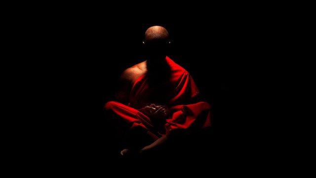 Man red robe dark hands free wallpaper for desktop - medium preview image