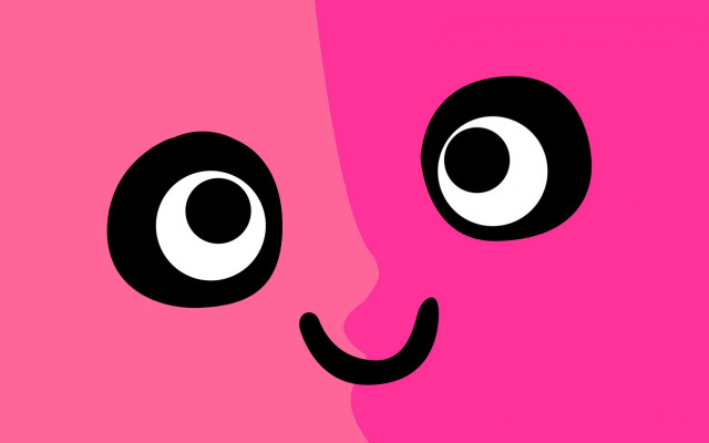 Pink black face yandere mustache free wallpaper for desktop - medium preview image