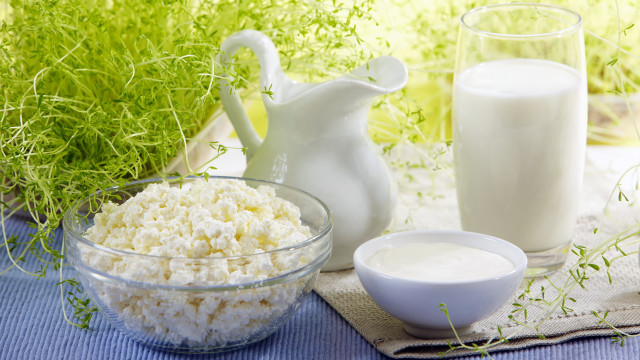 Cottage cheese milk glass food free wallpaper for desktop - medium preview image