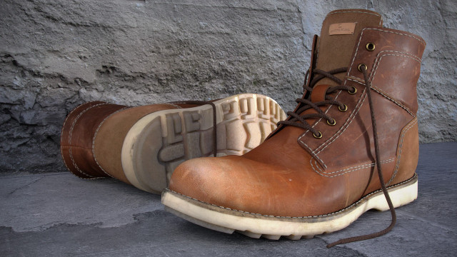 Brown boots cement floor stone free wallpaper for desktop - medium preview image