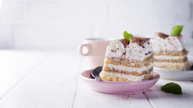 Cake pink bowl coffee rococo free wallpaper for desktop - medium preview image