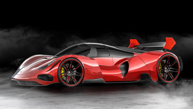 Red sports car red wing free wallpaper for desktop - medium preview image