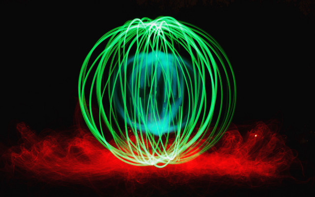 Green ball red green lights free wallpaper for desktop - medium preview image