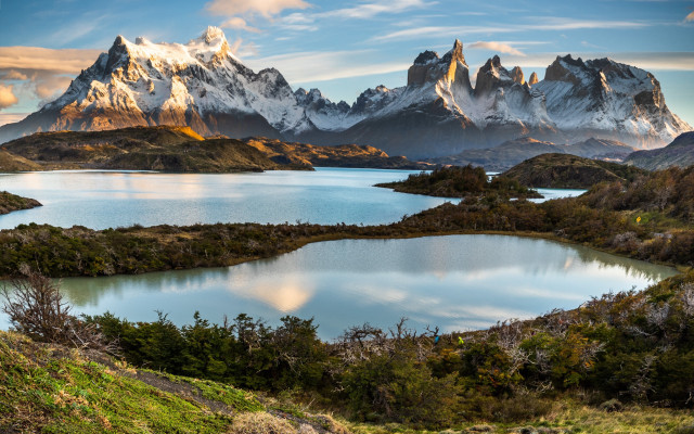 Mountain lake sky fantasy panoramic free wallpaper for desktop - medium preview image