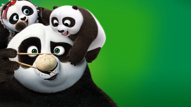 Pandas green background furry art free wallpaper for desktop - medium preview image