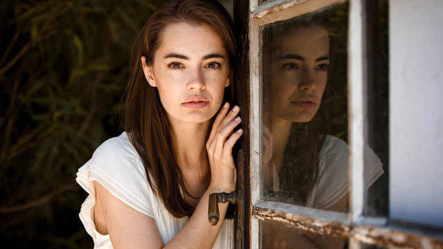 Woman window sill araceli gilbert free wallpaper for desktop - medium preview image