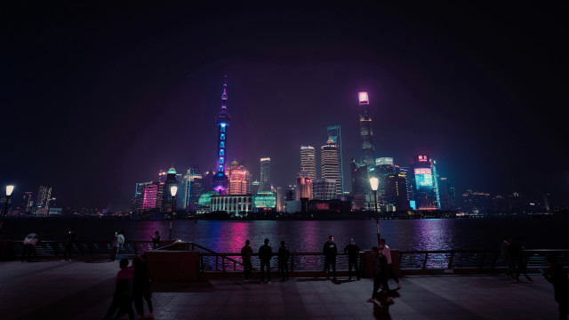 City skyline night neon lights #3 free wallpaper for desktop - medium preview image
