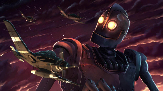 Robot light plane sky night free wallpaper for desktop - medium preview image