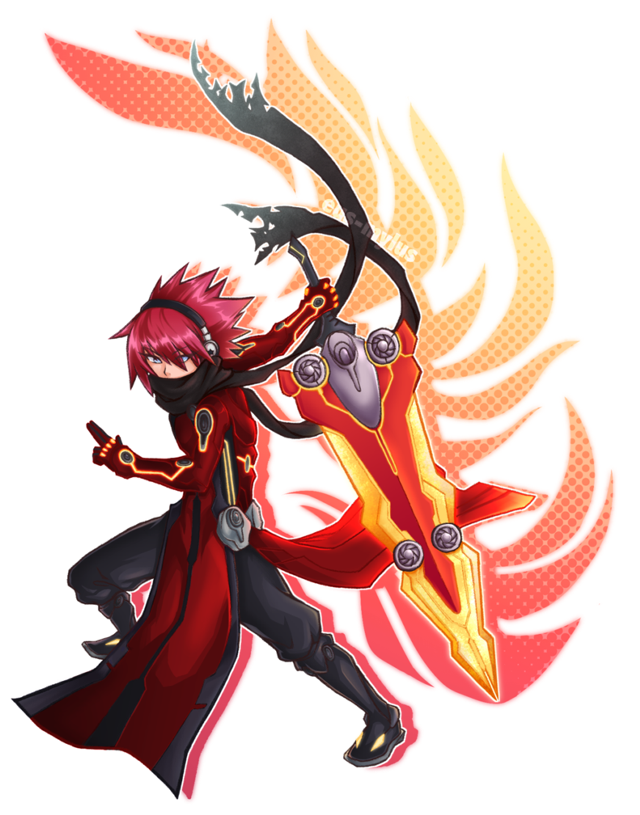 Cartoon character red coat sword free wallpaper for mobile - medium preview image