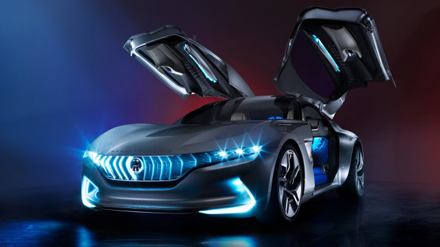 Futuristic car doors open lights free wallpaper for desktop - medium preview image
