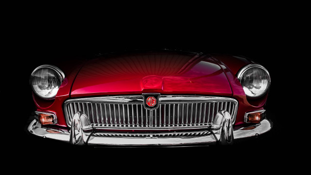 Red car headlights dark rendering free wallpaper for desktop - medium preview image