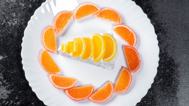Orange cake plate fork galaxy free wallpaper for desktop - medium preview image