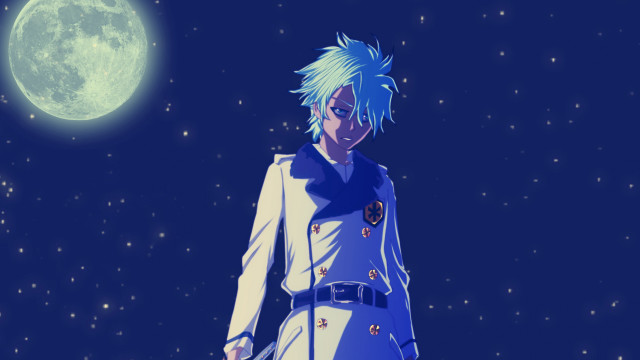 Man blue outfit full moon free wallpaper for desktop - medium preview image