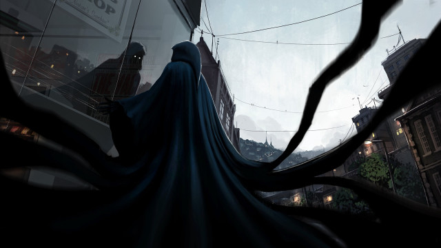 Batman cityscape eldritch fantasy concept free wallpaper for desktop - medium preview image