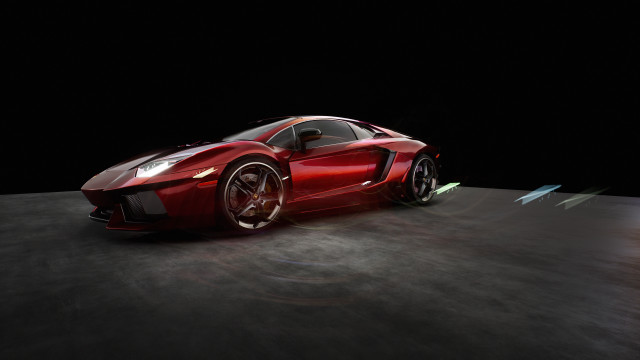 Red sports car dark room #86 free wallpaper for desktop - medium preview image