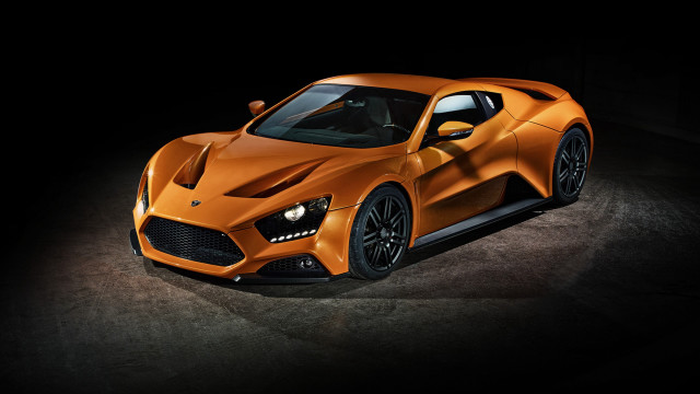 Orange sports car dark room #20 free wallpaper for desktop - medium preview image