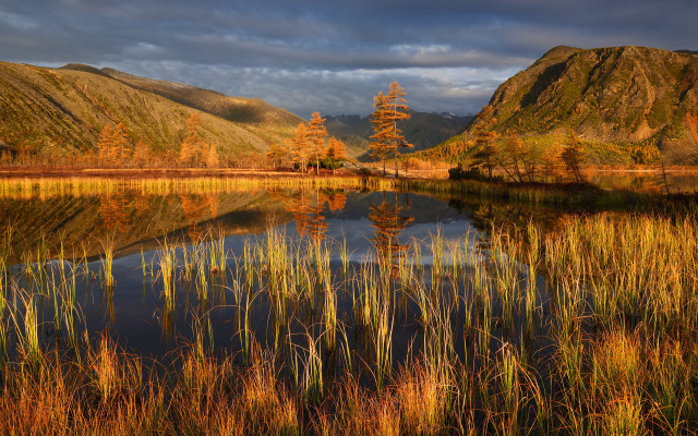 Lake mountains trees cloudy sky #4 free wallpaper for desktop - medium preview image