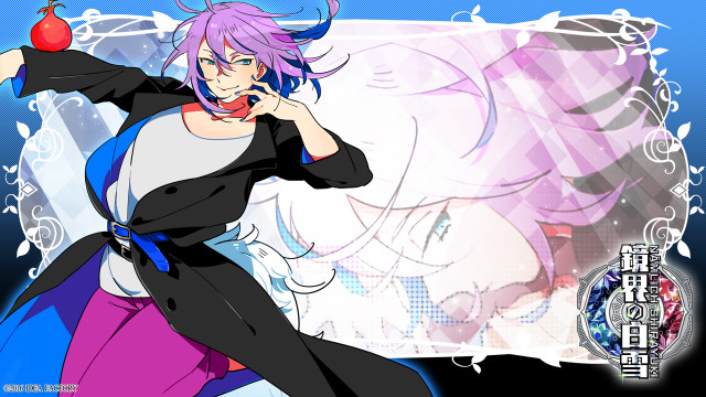 Purple hair black dress apple free wallpaper for desktop - medium preview image