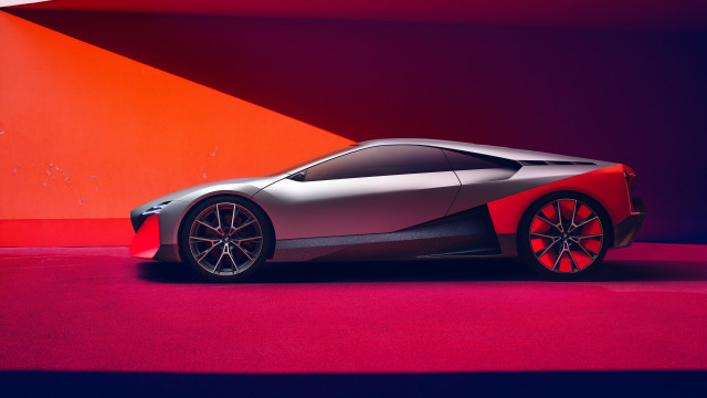 Futuristic car red blue background free wallpaper for desktop - medium preview image