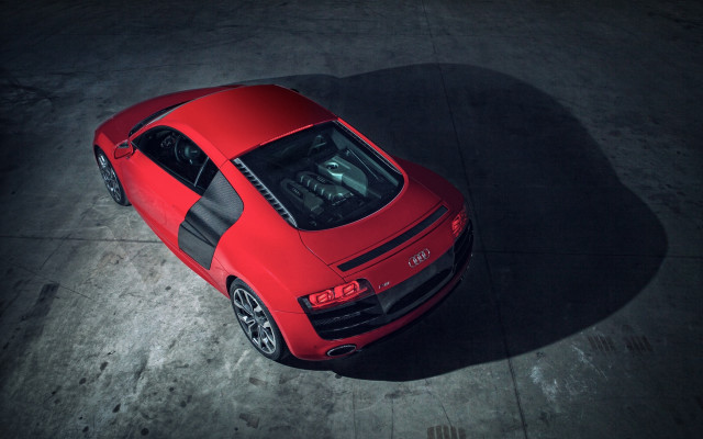 Red car night parking black free wallpaper for desktop - medium preview image